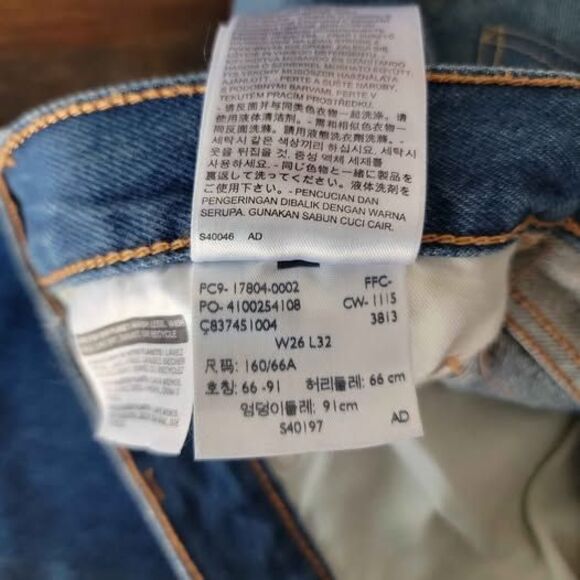 Levi 501 Button Fly size 26 Denim straight leg Blue Jeans - Picture 6 of 7